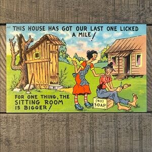 Vintage Comic Postcard with Colorful Illustration